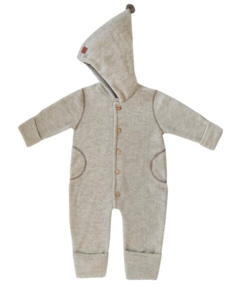 Maximo GOTS BABY-Overall, Wollfleece  düne/kastanie-hellbraunmeliert