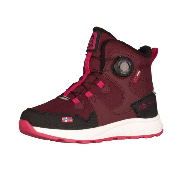 Trollkids Kids Bergen Mid Cut Winterschuh,  redwood/magenta