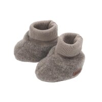Maximo GOTS BABY-Schuhe, Wollfleece braunmeliert