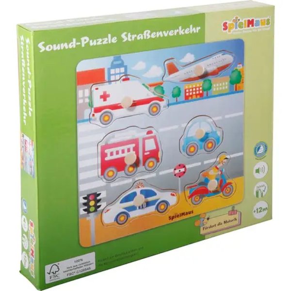 SpielMaus Sound Holzpuzzle Straßenverkehr