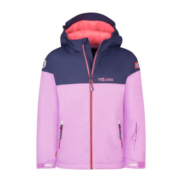 Trollkids Girls Hallingdal Winterjacke, light violet/deep violet/coral pink
