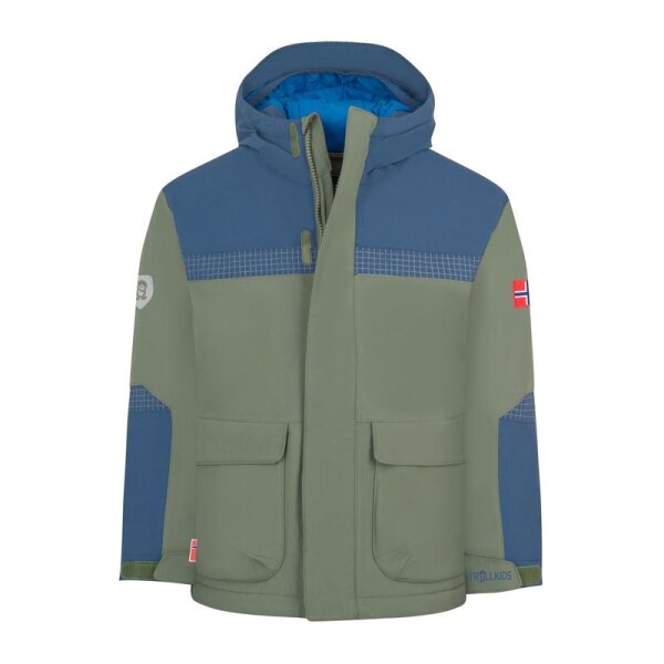 Trollkids Kids Finnmark Winterjacke XT,  ivy/mystic blue/electric blue