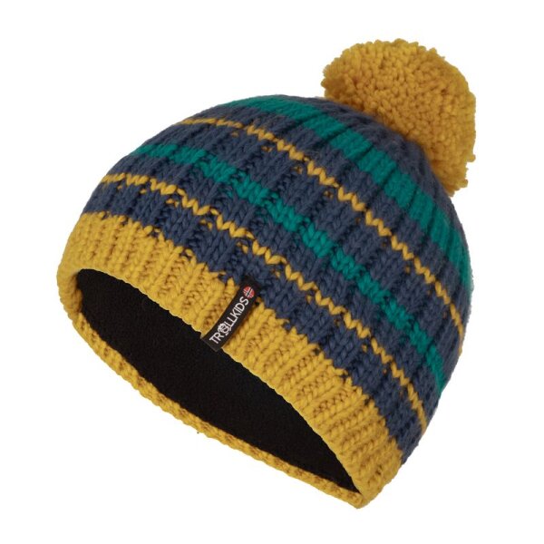 Trollkids Kids Hafjell Bobble Cap Bommelmütze,  bronze/dark cyan/mystic blue