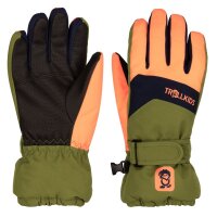 Trollkids Kids Rauland Glove Fingerhandschuhe, spruce green/navy/vivid orange
